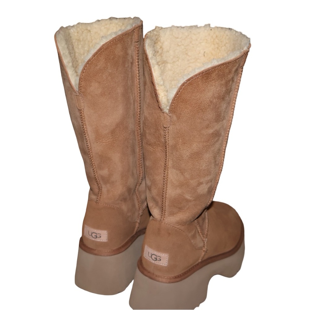 UGG Women's Classic New Heights Cuffable Suede Boots in chestnut size 11. - Picture 7 of 13